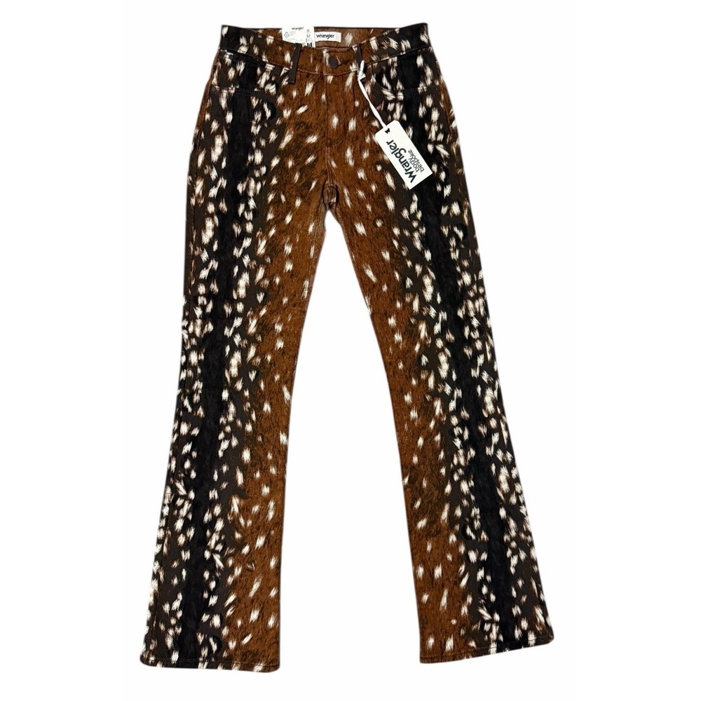 Wrangler Brown Black Spotted Boot Cut Jeans